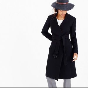 SALE J.Crew Collection black wool wrap coat 8P
